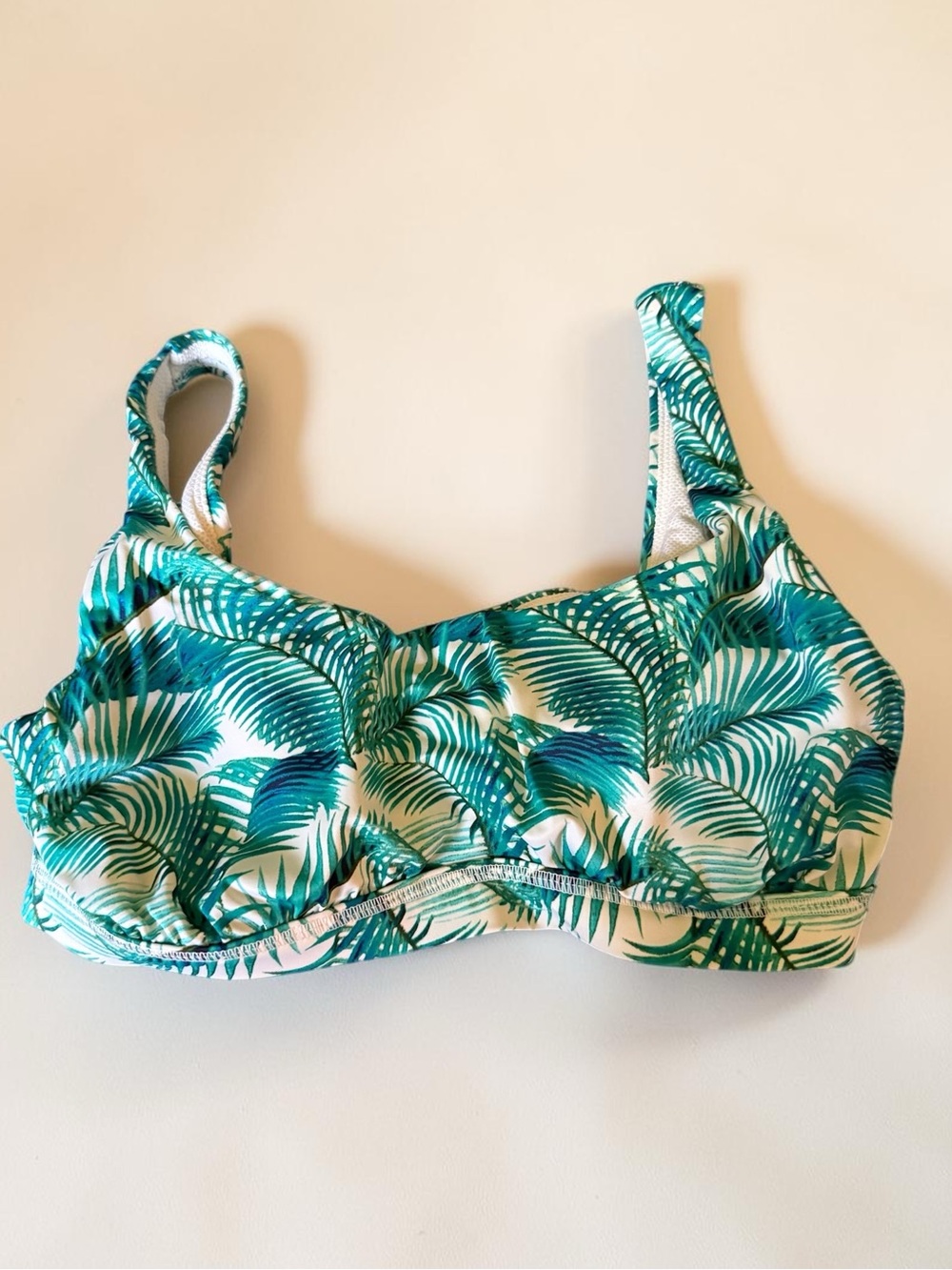 Tommy Bahama Women’s Tropical Palm Print Bikini Top - Teal & White